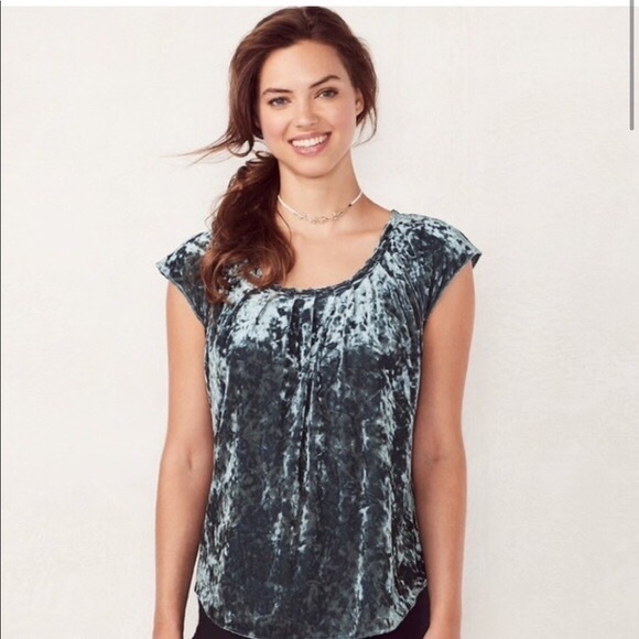 LC Lauren Conrad Tops - NWT velvet pleat neck top